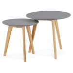 Tables gigognes ronde 'gaby' grises foncées Tables gigognes ronde 'gaby' grises foncées