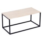 Table guridon avec support en mtal et plateau naturel en pin sapporo