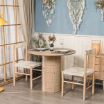 Table a manger 4 personnes ronde bois rotin Table a manger 4 personnes ronde bois rotin
