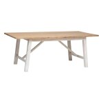 Table à manger blanche en acacia Table à manger blanche en acacia