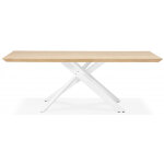 Table à manger piétement en métal blanc potz beige Table à manger piétement en métal blanc potz beige
