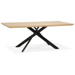 Table à manger piétement en métal noir potz beige Table à manger piétement en métal noir potz beige