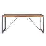 Table repas 180 cm en bois naturel fonc
