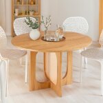 Table ronde avec cannage bohemia chêne clair et rotin Table ronde avec cannage bohemia chêne clair et rotin
