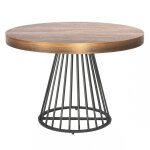 Table ronde extensible grivery bois noisette pieds noir