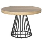 Table ronde extensible grivery chêne clair pieds noir Table ronde extensible grivery chêne clair pieds noir
