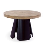 Table ronde extensible henriette chêne clair pieds noir Table ronde extensible henriette chêne clair pieds noir