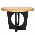 Table ronde extensible kalipso chêne clair et noir Table ronde extensible kalipso chêne clair et noir