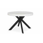 Table ronde extensible noire et effet marbre