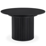 Table ronde extensible pied central style colonne burkina noir Table ronde extensible pied central style colonne burkina noir