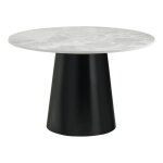 Table de salle � manger brito aspect marbre gris noir