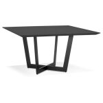 Table de salle à manger carrée 'anita' en bois et métal noir Table de salle à manger carrée 'anita' en bois et métal noir