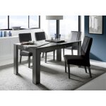 Table salle  manger extensible dana laqu anthracite brillant