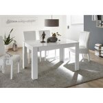 Table salle  manger extensible miro laqu blanc brillant 137x90