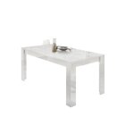 Table salle  manger miro laqu blanc brillant