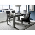 Table salle  manger l180 cm dana laqu anthracite brillant
