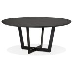 Table de salle  manger ronde 'lulu' en bois et mtal noir