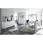 Table salle  manger sky laqu blanc mat