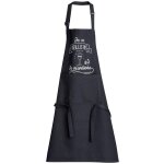 Tablier de cuisine je m'amliore recycl noir 72 x 90