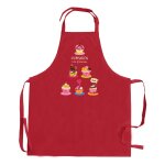 Tablier de cuisine sans poche cupcake recycl rouge 72 x 90