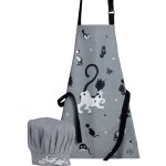 Tablier de cuisine et toque enfant dubout noir / blanc 52 x 63