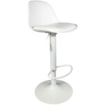Tabouret de bar blanc coussin intgr isacc