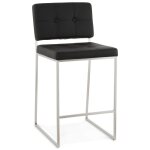 Tabouret de bar design capitonn noir barbie