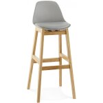 Tabouret de bar piètement bois style scandinave gris loise Tabouret de bar piètement bois style scandinave gris loise