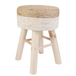 Tabouret blanc et bois antonio