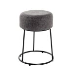 Tabouret en mdf recouvert tissu anthracite,