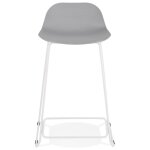 Tabouret snack mi - hauteur 'babylos mini' gris avec pieds en mtal blanc