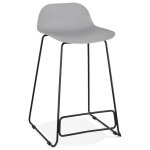 Tabouret snack mi - hauteur 'babylos mini' gris avec pieds en mtal noir