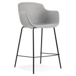 Tabouret snack mi - hauteur 'forti mini' en tissu gris clair