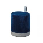 Tabouret en velours ausie bleu