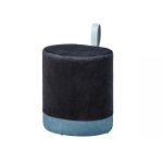 Tabouret en velours ausie noir