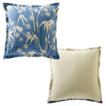 Taie d'oreiller en coton foret d'asie - bleu fonc�