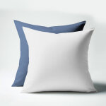 Taie d'oreiller coton tertio ; - blanc / bleu indigo