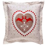 Taie d'oreiller flanelle saut de biches - rouge