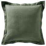 Taie d'oreiller flanelle uni - vert kaki