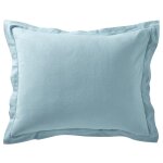 Taie d'oreiller en flanelle unie laureat bleu glacier