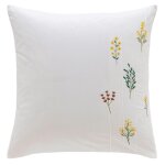 Taie d'oreiller gaze de coton fleurettes - blanc cass�