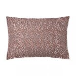 Taie d'oreiller imprime en coton, clin d'?il bleu nuit & rouille - essix