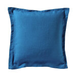 Taie d'oreiller lin lav� louxor bleu paon