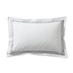 Taie d'oreiller percale de coton mercerisée egerie métal Taie d'oreiller percale de coton mercerisée egerie métal