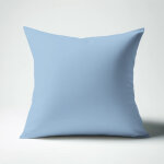 Taie d'oreiller ou de traversin en percale de coton tertio ; - bleu - ciel