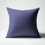 Taie d'oreiller ou de traversin en percale de coton tertio ; - bleu - indigo