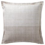 Taie d'oreiller en coton  rayures verticales et horizontales plongeoir beige