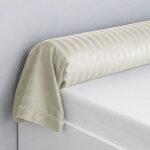 Taie d'oreiller ray ton sur ton satin de coton tertio ; - ecru