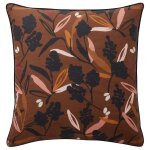 Taie d'oreiller sac carr�e monde vegetal imprim� feuilles, multicolore