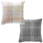 Taie d'oreiller sac double face en flanelle rayures et carreaux dr. noa - gris Taie d'oreiller sac double face en flanelle rayures et carreaux dr. noa - gris
